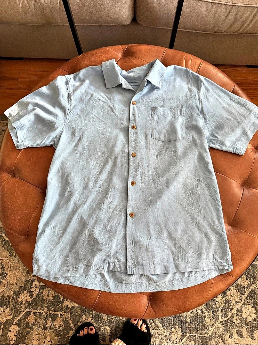 Tommy Bahama Men's Short Sleeve Shirt Size large Blue
